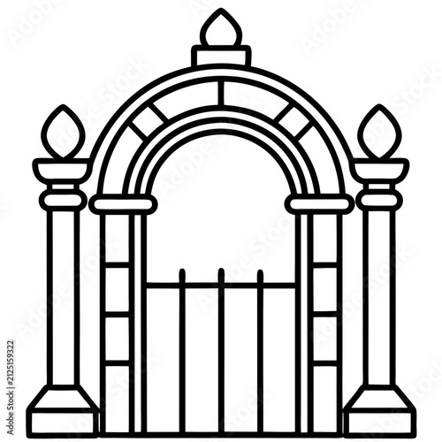 Gate line art vector