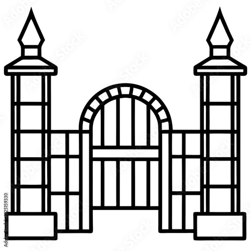 Gate line art vector
