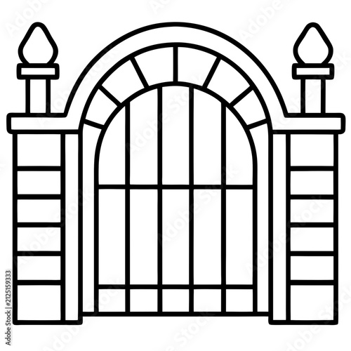 Gate line art vector
