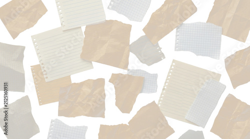 Scattered Torn Paper Pieces Background Texture