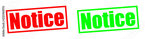 Red and green notice stamps during bright daylight isolated on transparent background