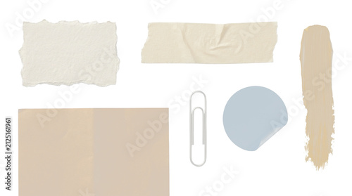 Minimalist Torn Paper Tape Sticker Paint Scrapbook Design Elements