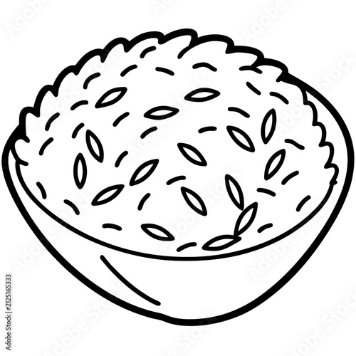 Rice line art vector