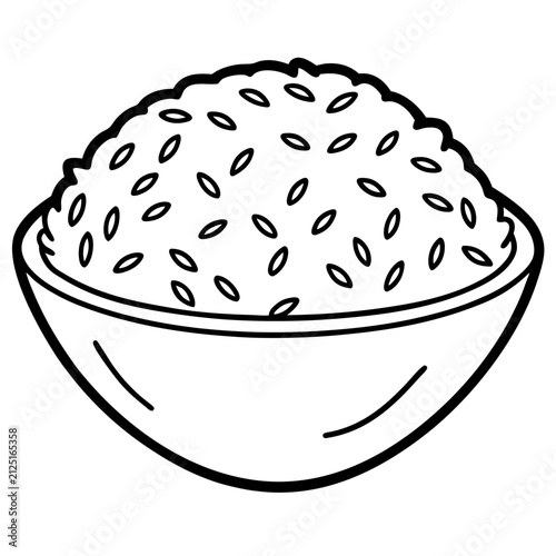 Rice line art vector