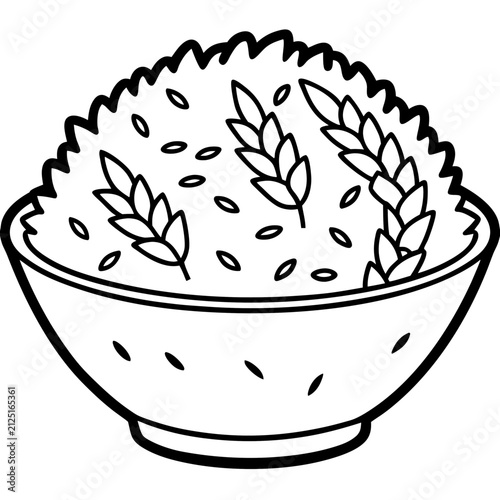 Rice line art vector
