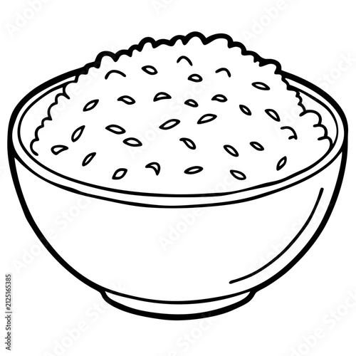 Rice line art vector