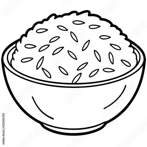 Rice line art vector