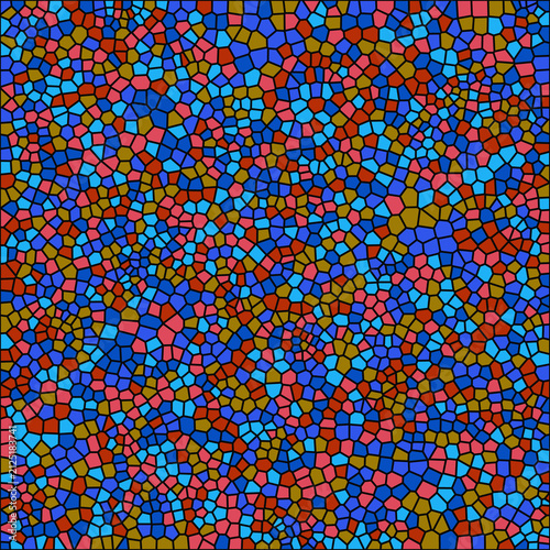 Konstfotografi Bold primary color geometric mosaic stained glass art background