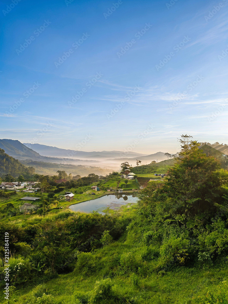 Fototapeta premium Beautiful Mountain Landscape at Sunrise