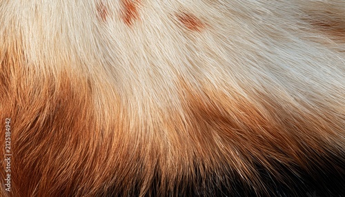 Close-up macro view of dense animal fur with varying shades of brown and white
