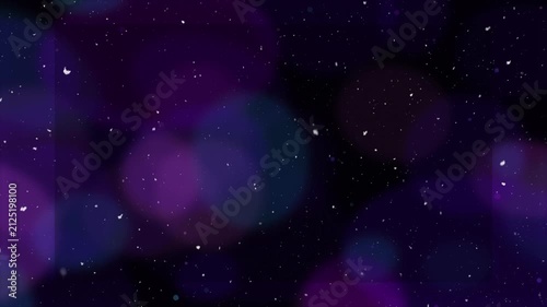 Abstract business background with colorful neon bokeh, soft glowing lights and falling snow. Perfect for winter, Christmas, New Year, corporate and festive designs.