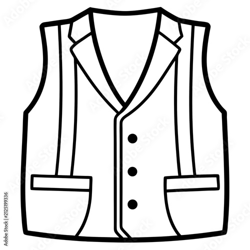 Vest line art vector