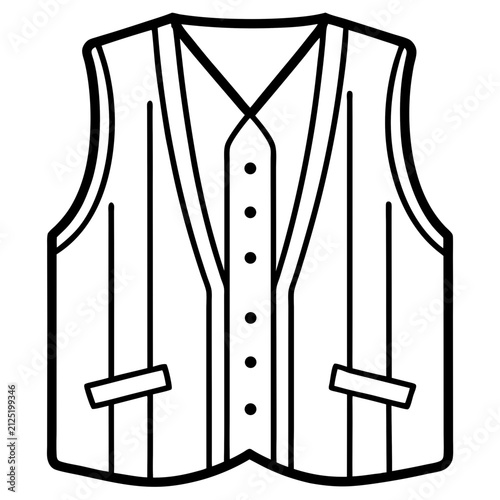 Vest line art vector