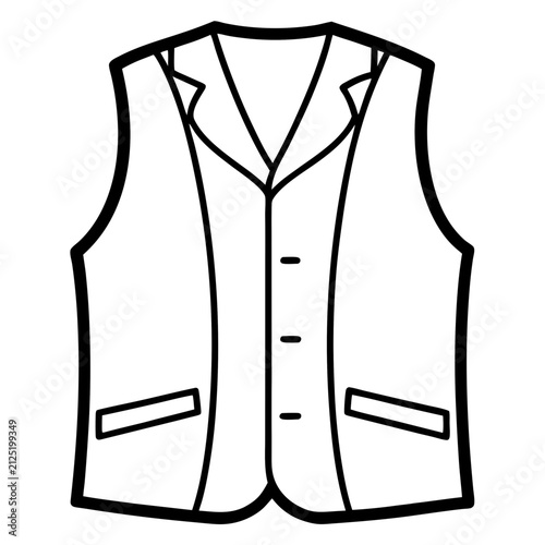 Vest line art vector