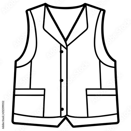 Vest line art vector