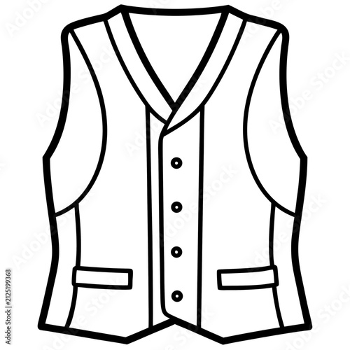 Vest line art vector