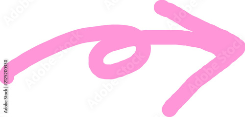 Hand drawn Pink right arrow icon vector illustration