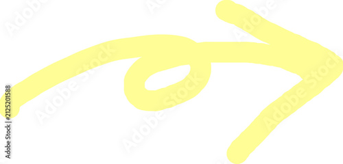Hand drawn Lemon Yellow right arrow icon vector illustration