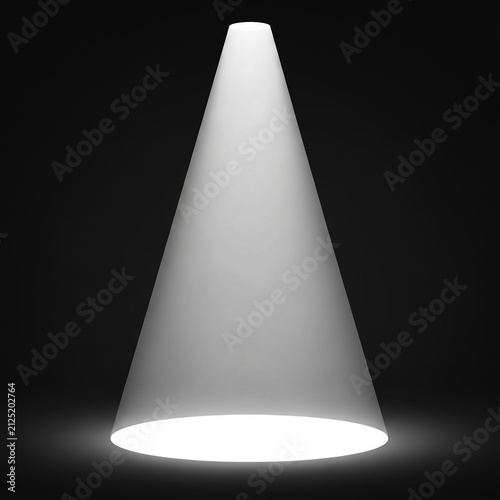 White Spotlight Beam Projecting Down on Dark Surface