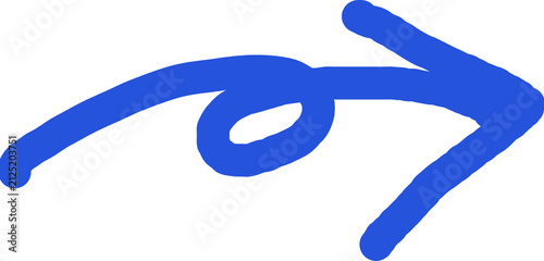 Hand drawn blue right arrow icon vector illustration