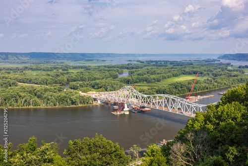Mississippi River Bridge Construction Scenic Landscape