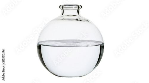Принти на полотні Clear glass round flask with water, isolated on transparent background