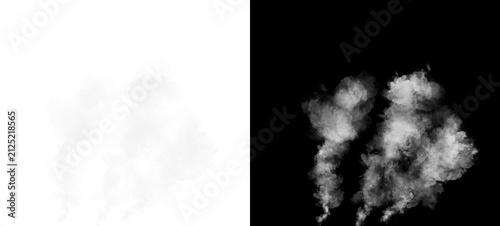 White Smoke Vapor PNG on Transparent and Black Background, Realistic Steam Fog Overlay, Soft Mist Texture, Atmospheric Cloud Effect