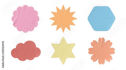 Set of colorful paper shapes. Decorative stickers for scrapbooking and design.