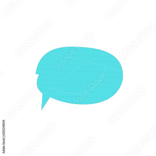 Modern speech bubble chat icon in light turquoise color isolated on transparent background