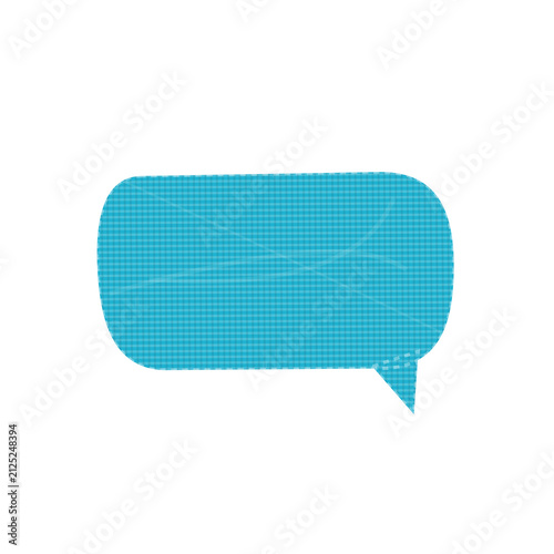 Speech bubble chat icon with grid pattern in light blue color isolated on transparent background
