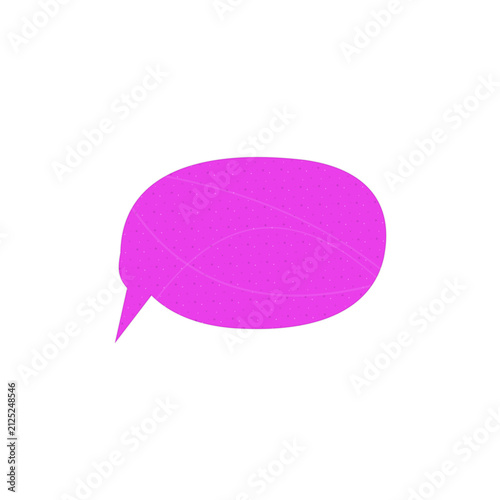 Purple speech bubble comment icon with tail isolated on transparent background