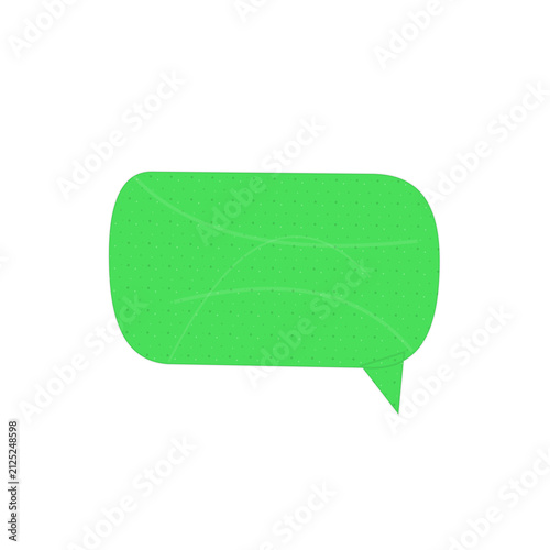 Green speech bubble chat icon with tail isolated on transparent background