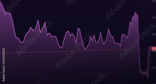 Quadro su tela Financial stock market chart showing volatility and price fluctuations
