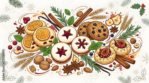 Artisan Cold-Weather Desserts Vector Banner for Cozy Bakery Branding and Advertising