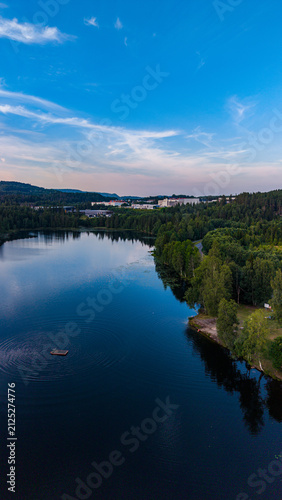 Norway Lake Summer Nature Landscape Green Scenery Freshwater Mountain Lake Crystal Clear Water Outdoor Recreation Travel Destination Nordic Wilderness Forest Reflection Hiking Adventure Tourism Europe