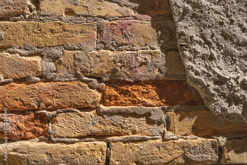Old red brick wall texture background