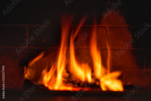 Cozy fireplace,winter vacations, fire burning