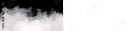 Cloud and smoke on black background and transparent PNG, abstract background for design, realistic fog, atmospheric effect, mist.