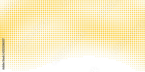 Abstract soft gold yellow halftone dot pattern isolated on transparent background for modern graphic design