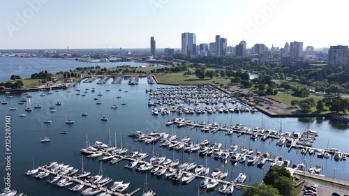  Aerial View of McKinley Park Arena with Milwaukee Skyline in the Background” on August 3 2026 