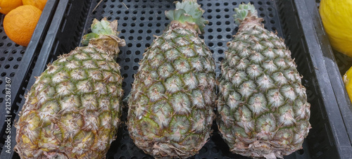 Pineapples on a market stall in brazil