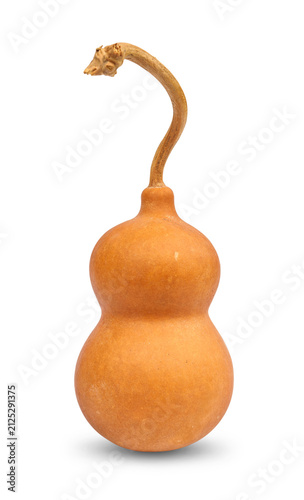 Photography Dry bottle gourd or calabash with a curved stem It is commonly used to make amulets crafts Symbol of wealth health and good luck in Feng Shui culture isolated on transparent background or png file