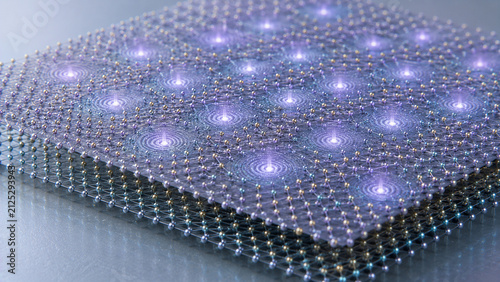 Ultra Realistic Moiré Exciton Superlattice Scientific Beauty Two Dimensional Semiconductor Quantum Materials Background