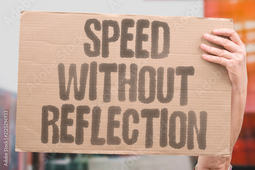 Cuadro en lienzo "Speed Without Reflection" Fast action often lacks thoughtful consideration