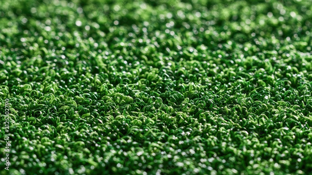 Fototapeta premium Close-up Macro View of Lush Green Artificial Turf Texture.