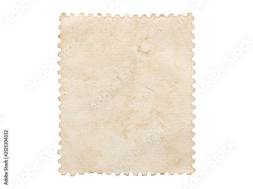 Konstfotografi Blank old postage stamp isolated on white background