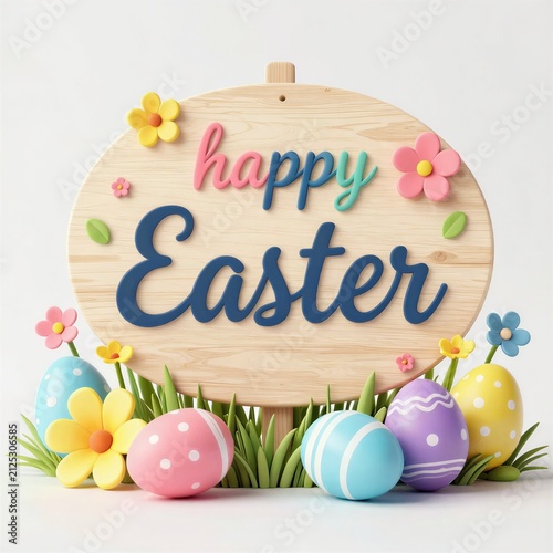 Colorful Easter Eggs and Cheerful Signage