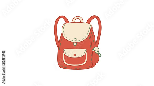 Cute backpack with straps and small front pocket