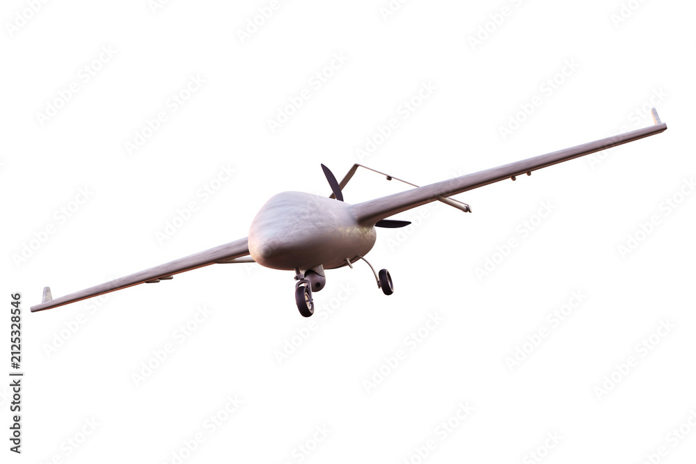 Obraz premium Military combat drones on white background