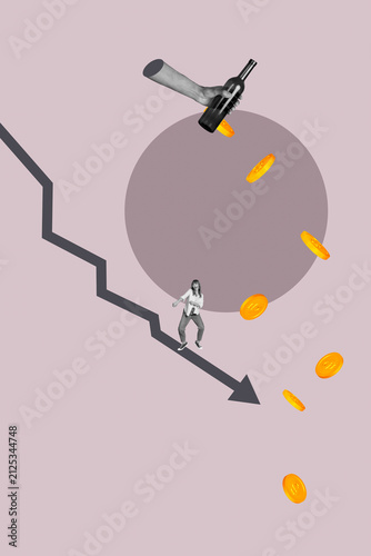 Konstfotografi Zine 3d image vertical photo collage of inexperienced businessman businesswoman